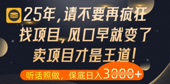 什么？25年你还在疯狂找项目做，醒醒吧，看完这些你全都懂了【揭秘】-小知云程阁