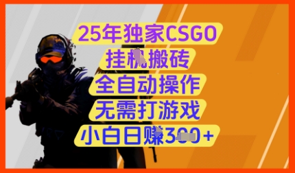 25年独家CSGO挂G搬砖，全自动操作，无需打游戏，小白日入3张+【揭秘】-小知云程阁