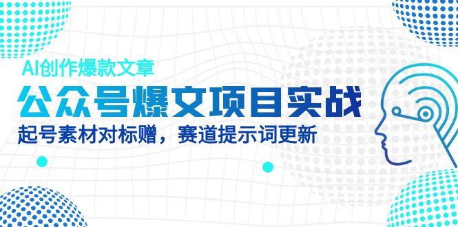 公众号爆文项目实战，AI创作爆款文章，起号素材对标赠(附赛道AI提示词-小知云程阁