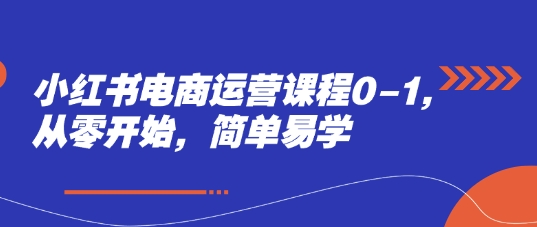 小红书电商运营课程0-1，从零开始，简单易学-小知云程阁